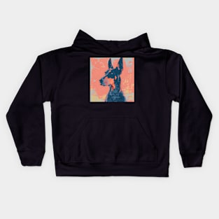 Doberman Pinscher in 70's Kids Hoodie